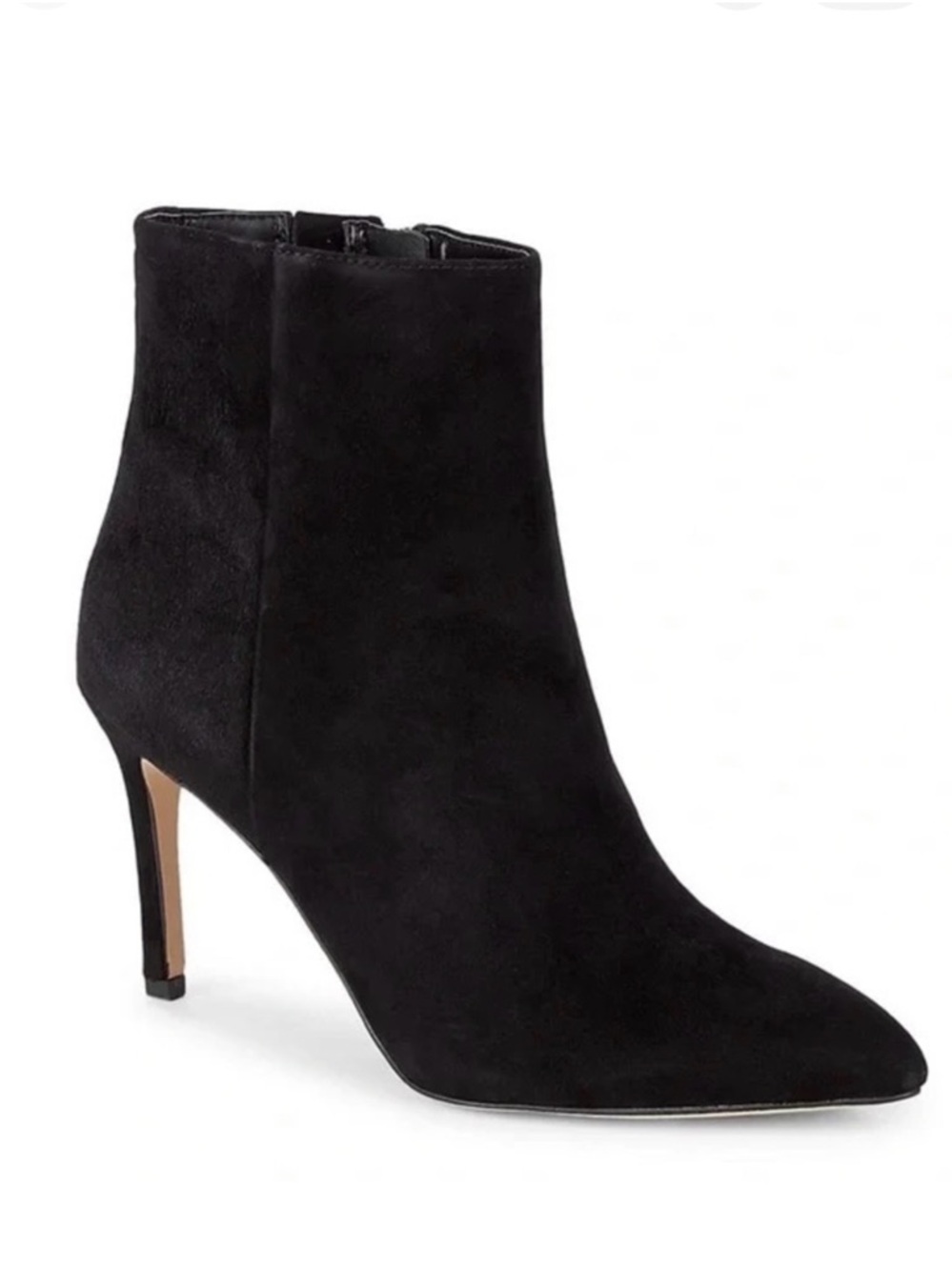 SAM EDELMAN Olette Black Suede Leather Heeled Boots Ankle Booties